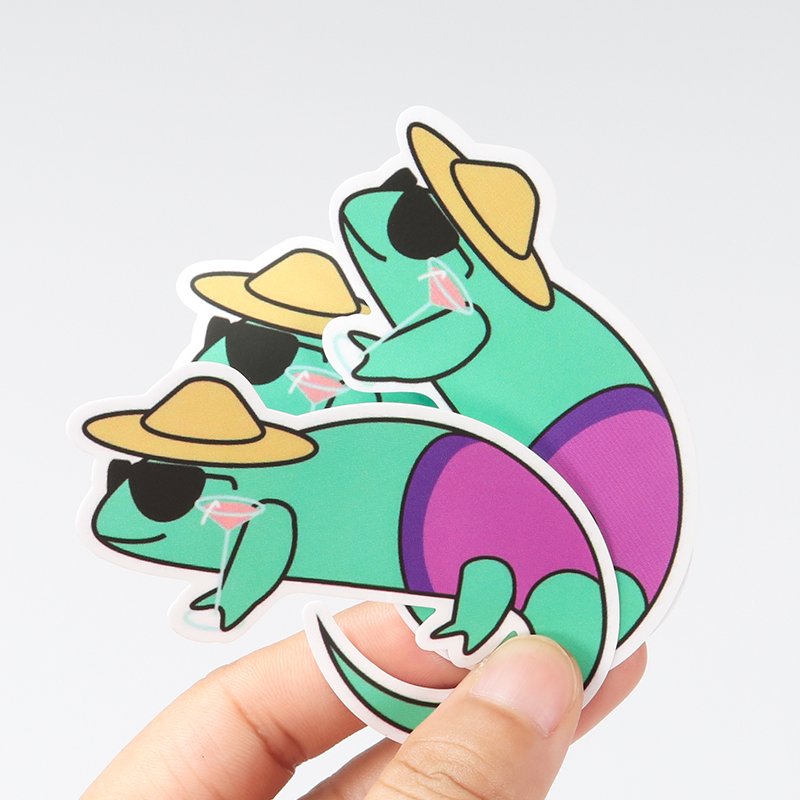 High quality customized logo label cartoon anisotropic sticker self adhesive waterproof custom printed vinyl die cut sticker