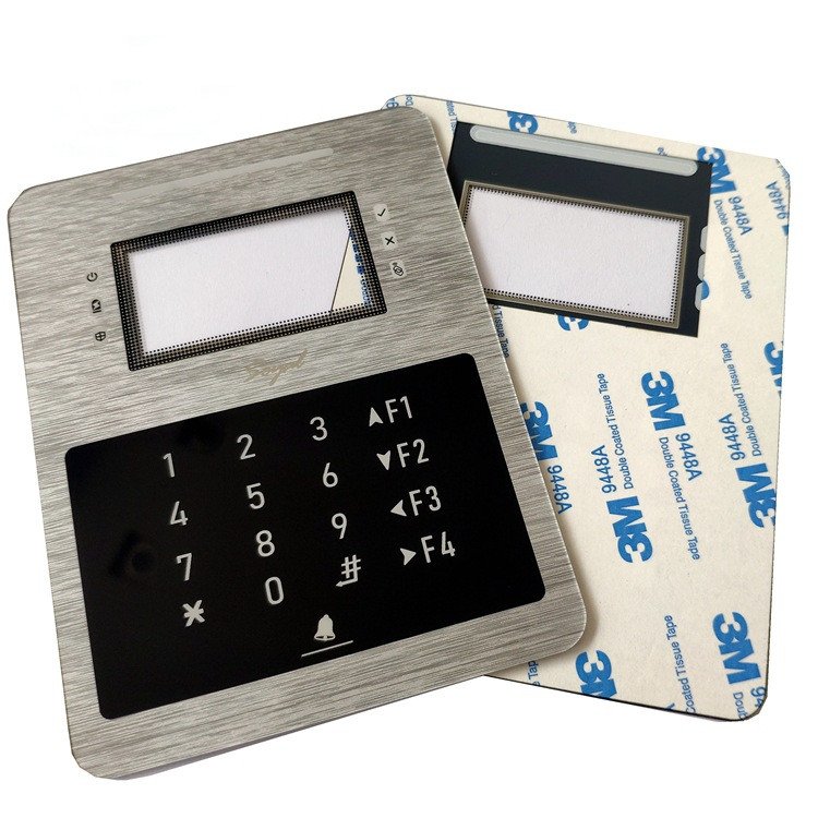 customized waterproof silk screen printing self adhesive keypad panel with transparent window membrane switch