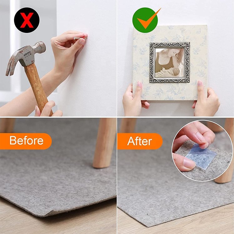 Nano Clear Multipurpose Mounting Tape,Tough Removable Reusable Transparent Stick Adhesive Tape for Wall Home Decor Office Decor