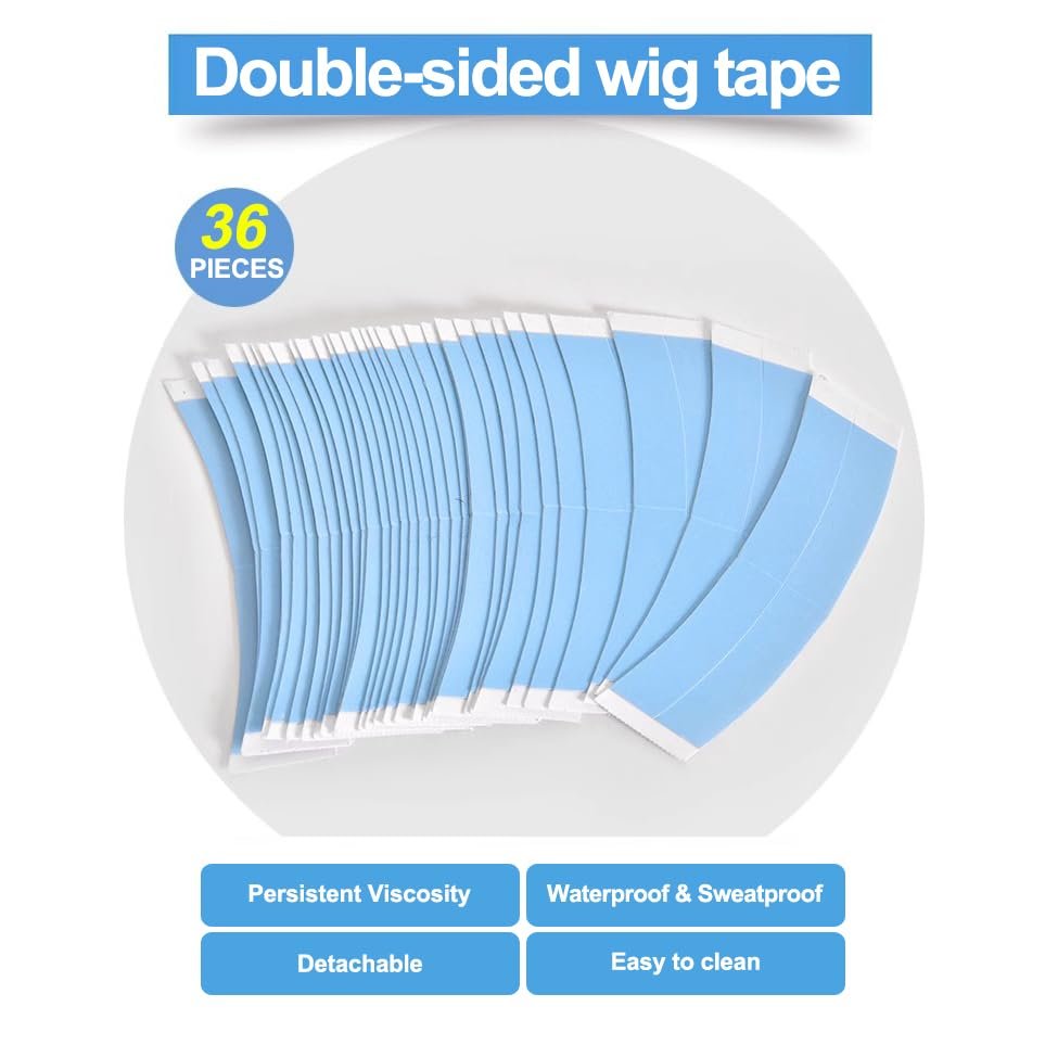 Lace Front Wig Tapes,Double Sided Wig Tape for Lace, Adhesive Strips Wigs Toupee Hairpiece Waterproof and Sweatproof