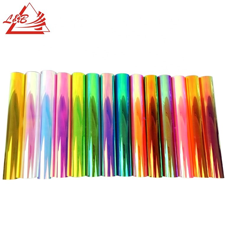 L&B Storage Rainbow Holographic Opal Craft self adhesive Vinyl Roll 12" x 12" Sheets for Craft Cutters Cricut Maker Cricut Joy