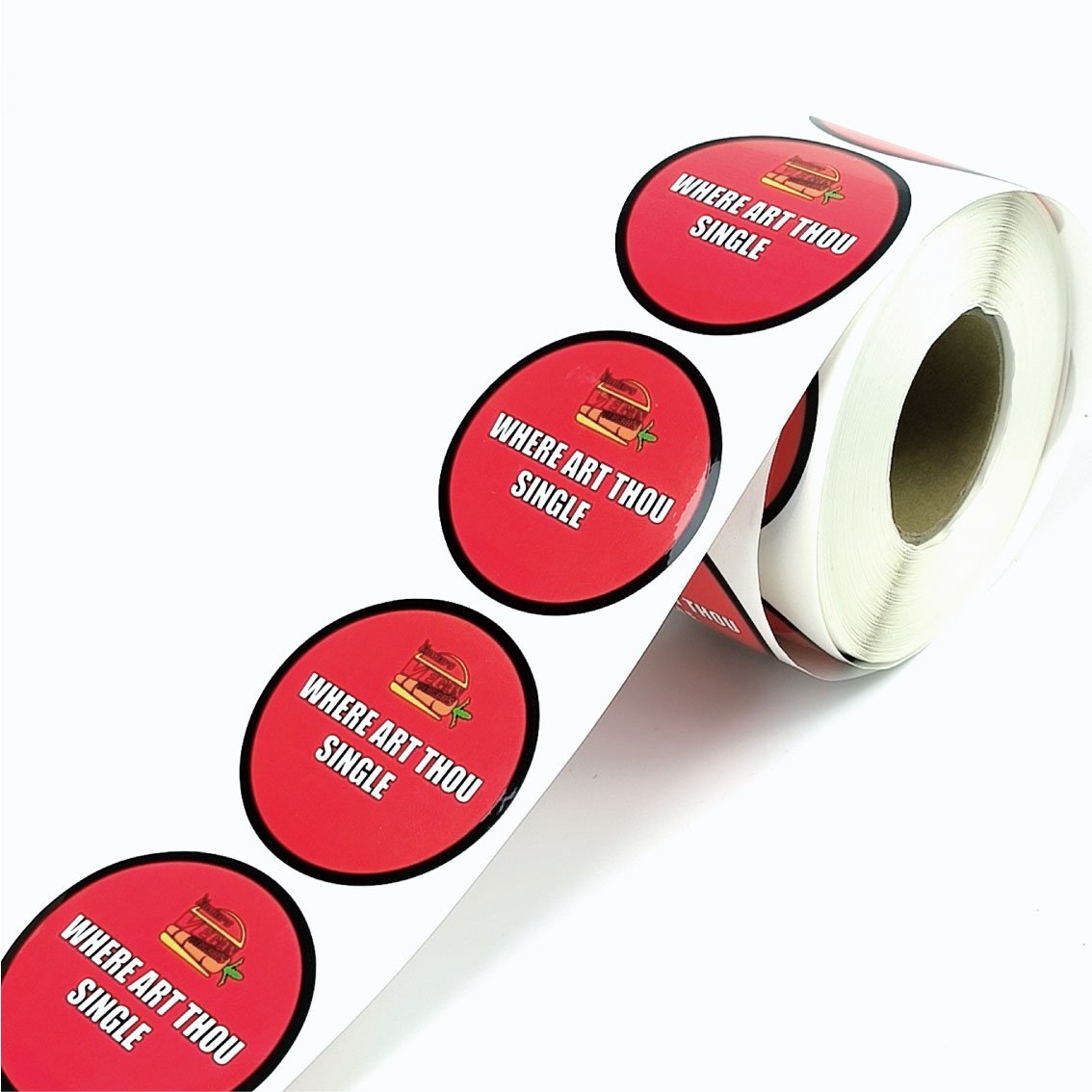 Custom logo sticker waterproof vinyl packaging sticker printing adhesive round food sticker roll