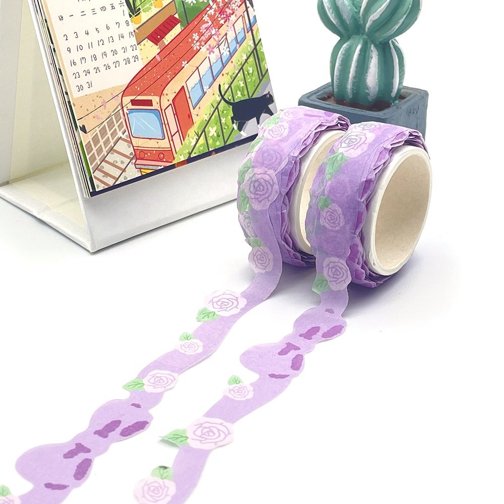 Custom Printed Masking Petal Washi Tape Manufacturer Personal Design Self Adhesive Color Decoration Tape