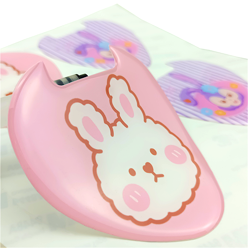 Custom OEM 3D Gel Pink Bunny Dome Stickers Kawaii Rabbit Soft Plastic Decorative with 3M Adhesive Epoxy Resin Packaging Labels