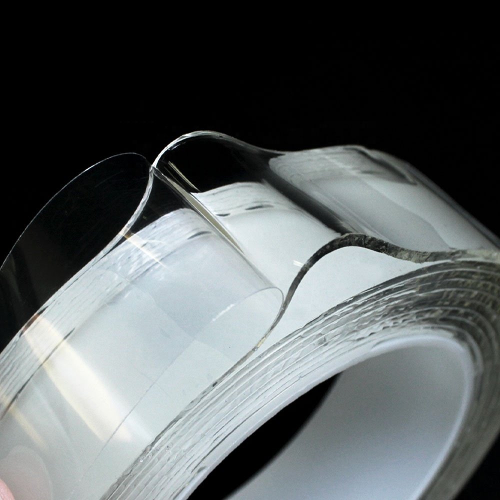 3- Custom Logo Package Removable Recyclable Washable Transparent Color Double Sided Nano Mounting Self Adhesive Tape