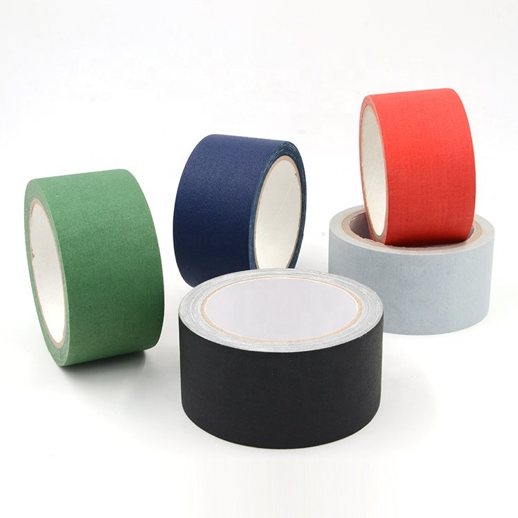 Custom printed hot sale strong adhesive vinyl cotton cloth black pro gaff gaffer tape for entertainment film industry