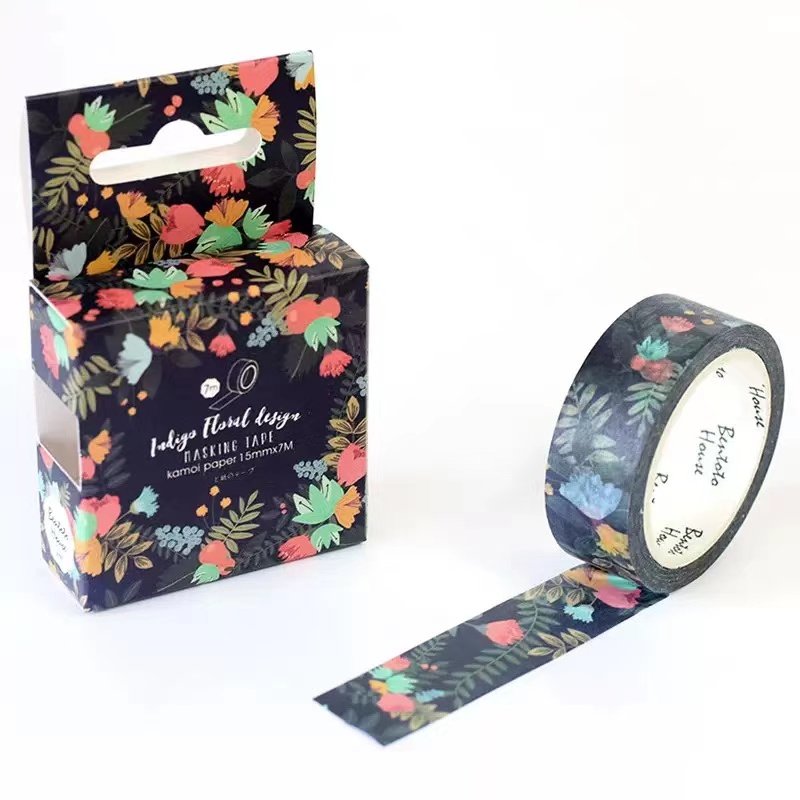 Cute Decorative Watercolor Washi Tapes Adhesive Rubber Masking Paper Tape for Journaling Stationery Packing