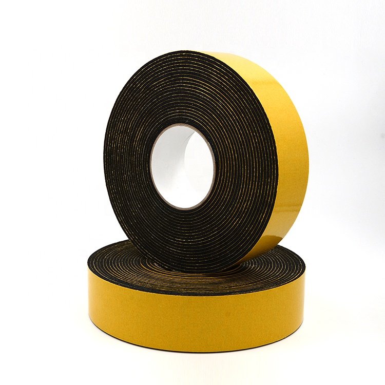 China supplier good quality strong adhesive 5mm thick neoprene rubber PVC foam sponge singe double sided tape for pipe sealing