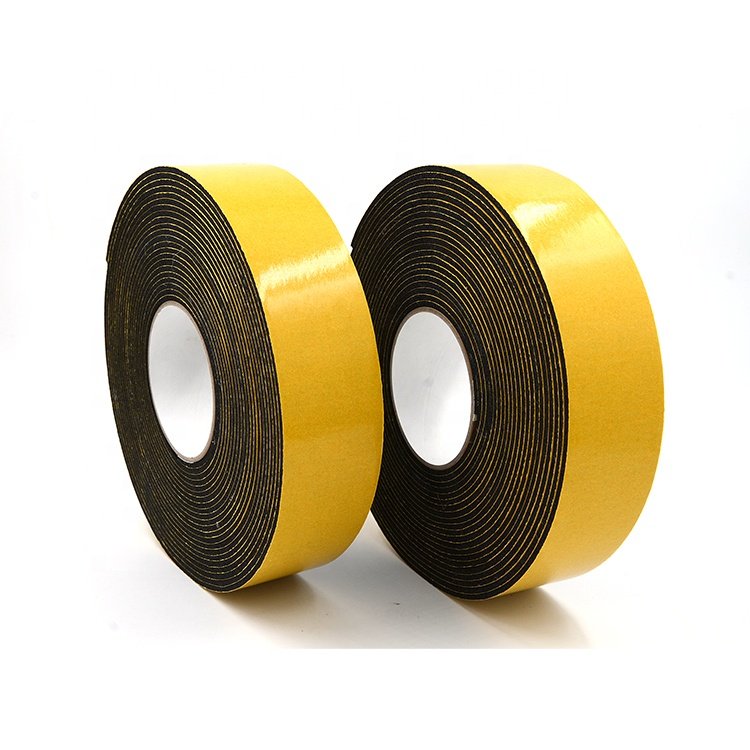 China supplier good quality strong adhesive 5mm thick neoprene rubber PVC foam sponge singe double sided tape for pipe sealing
