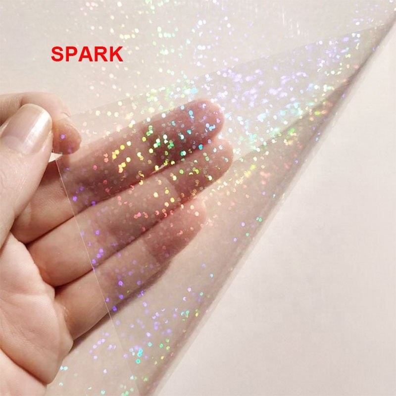 Holographic Laminate Cold Lamination Overlay Film Sticker Transparent Rainbow All Patterns Waterproof A4 Size OPP Bag Soft 50pcs