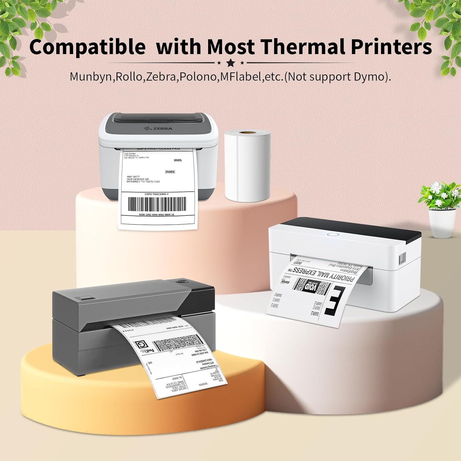 Recyclable 4''x6'' Thermal barcode Shipping Label 100mmx150mm express waybill self adhesive paper