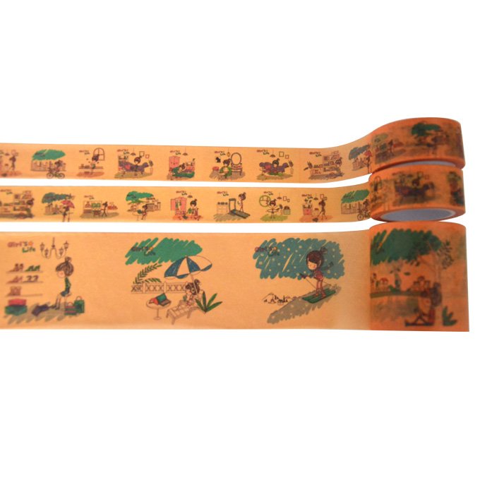 Custom Print Full Colored Journaling Dairy Decoration Adhesive Paper Masking Washi Tapes