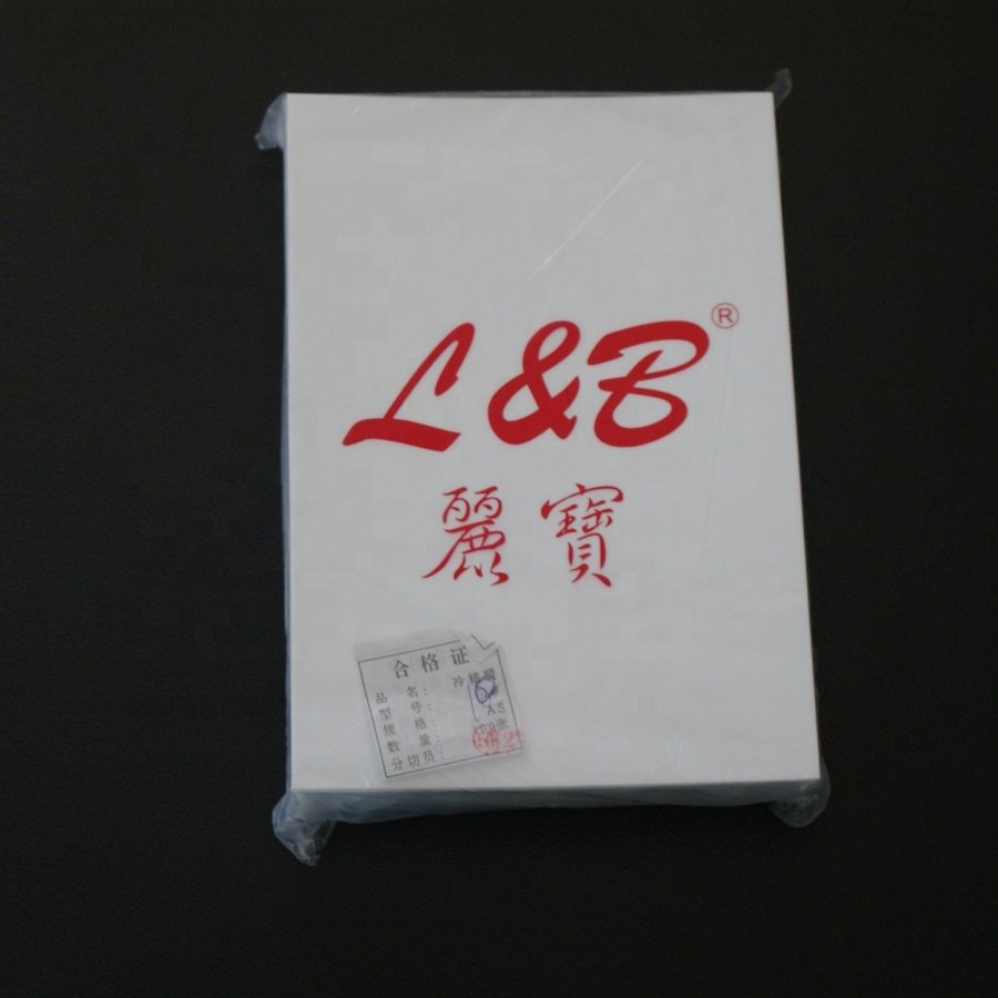 L&B A3 A4 A5 Glossy Matte Cold Laminating Film sheet, Self Adhesive Protection Film for DIY photo ,documents