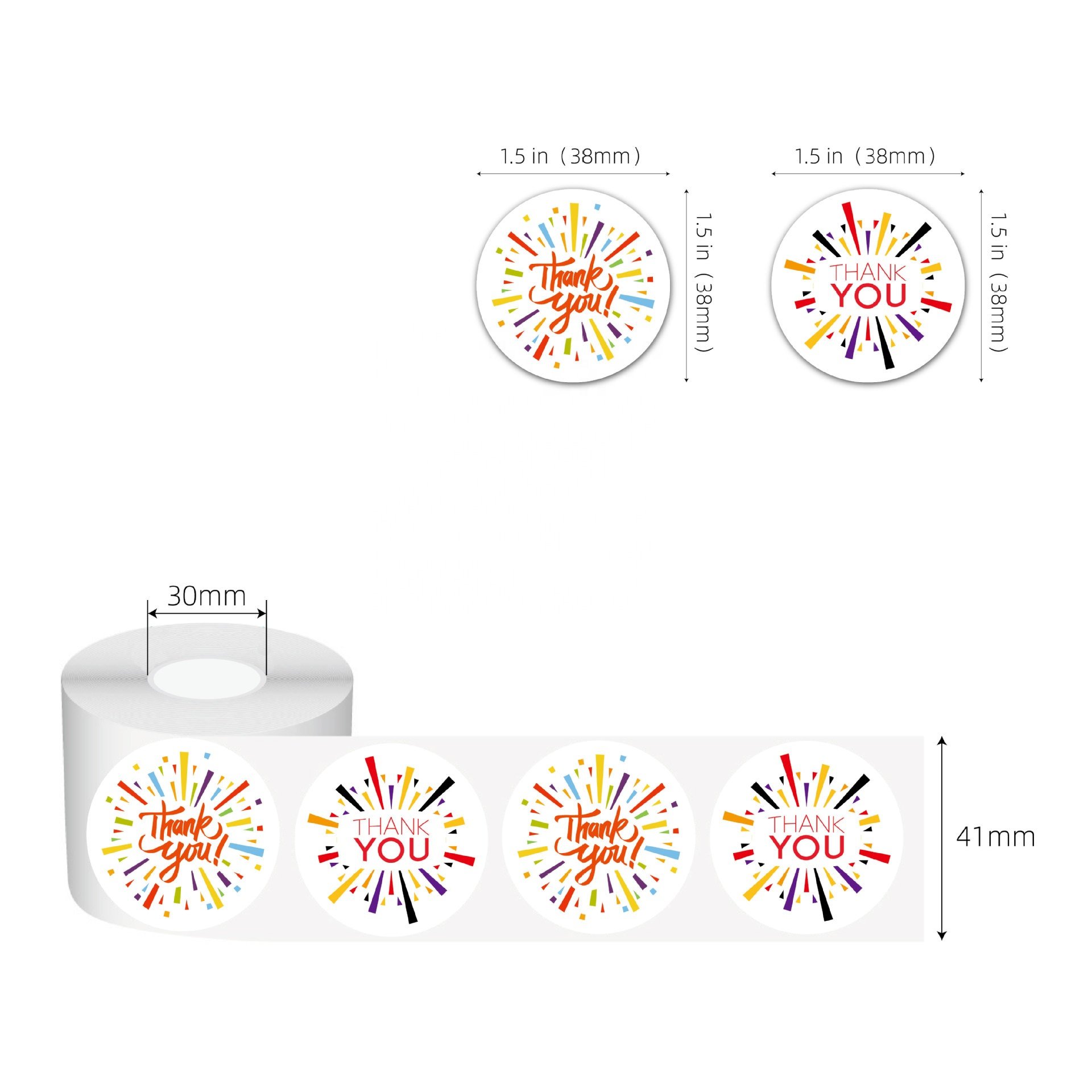 1.5inch Thank You Self Adhesive Stickers For Small Business Seal Labels For Packaging Gold Foil Hot Stamping Sticker Labels