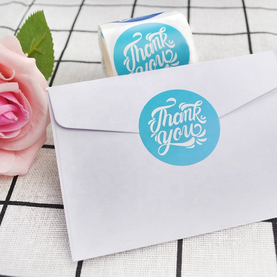 1.5inch Thank You Self Adhesive Stickers For Small Business Seal Labels For Packaging Gold Foil Hot Stamping Sticker Labels