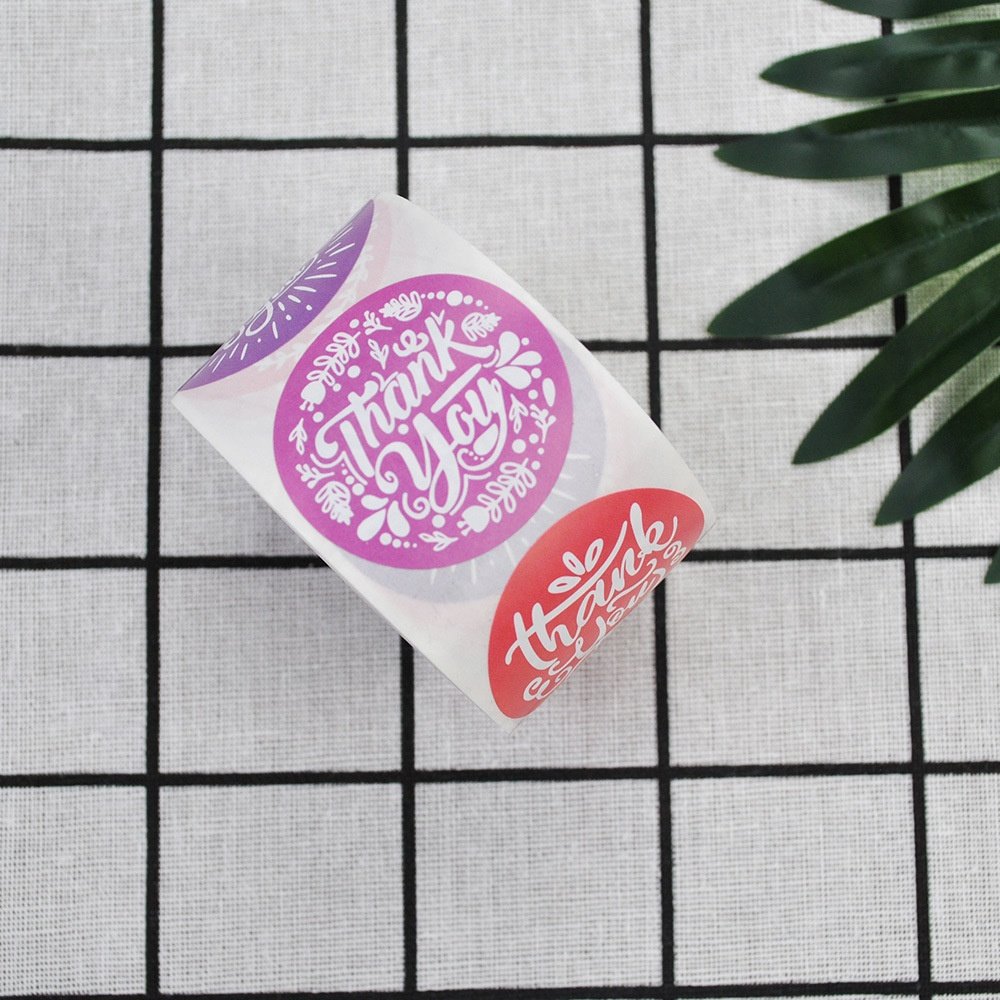 1.5inch Thank You Self Adhesive Stickers For Small Business Seal Labels For Packaging Gold Foil Hot Stamping Sticker Labels