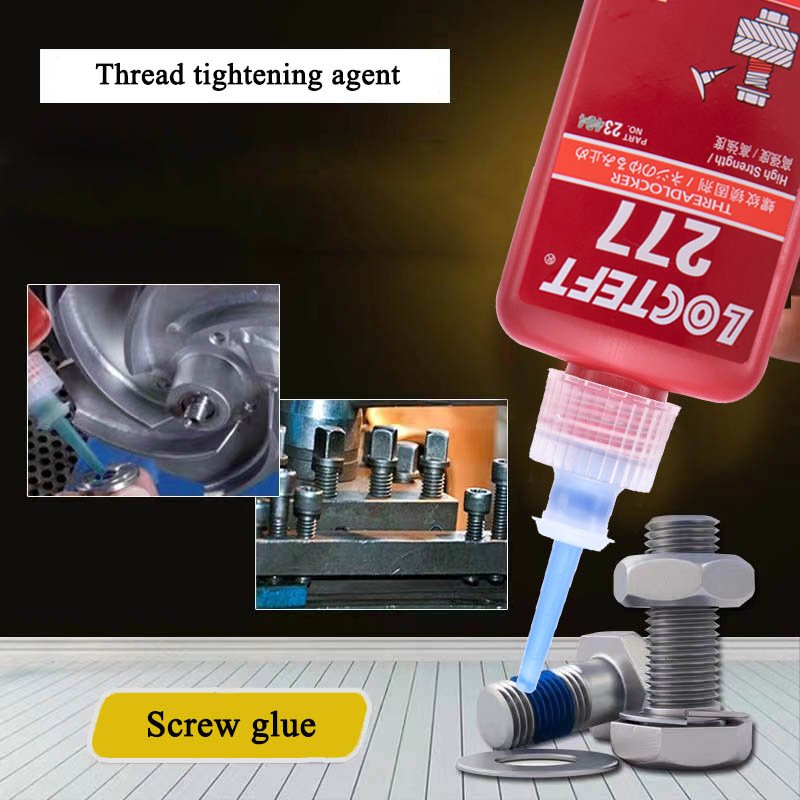 High Strength 277 Adhesive Red Liquid Glue Metal Sealant Compatible Stainless Steel Aluminum Alloy Car Metal Lathe Heat Cold