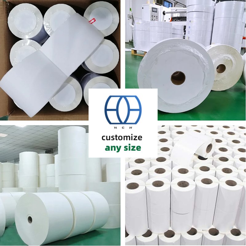 wholesale High quality jumbo roll of waterproof white paper self adhesive