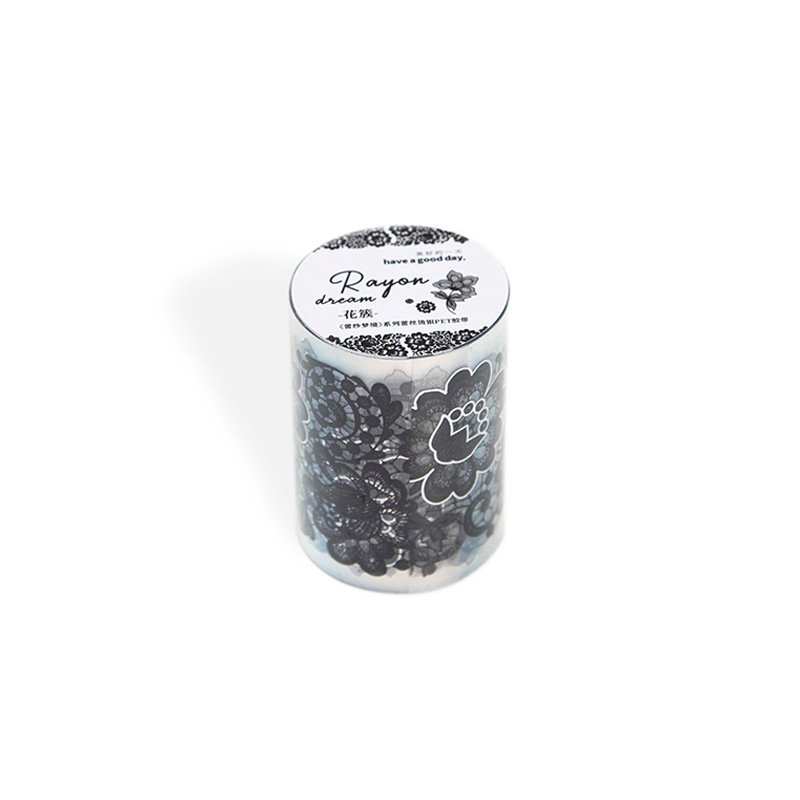 2m Length/Roll Pet Adhesive Tape Lace Series Hot Silver Retro Hand Account Material Decoration 6 Models