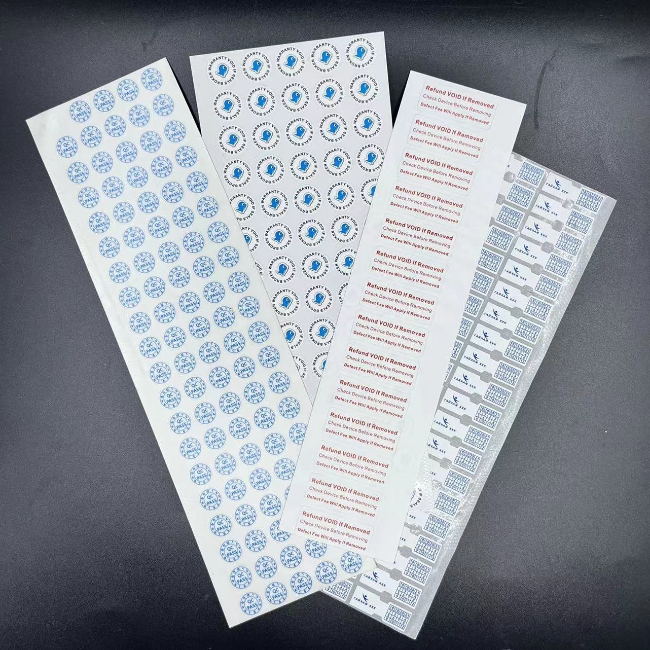 Good Price High Quality Tamper Evident Guarantee Security label sticker paper sheets