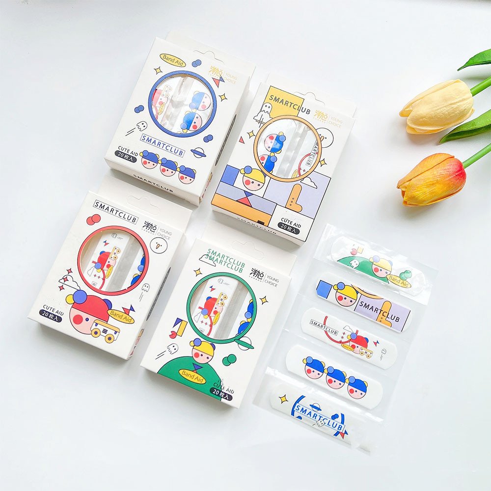 Colorful cartoon print kids first aid band adhesive bandage waterproof woundplast for children