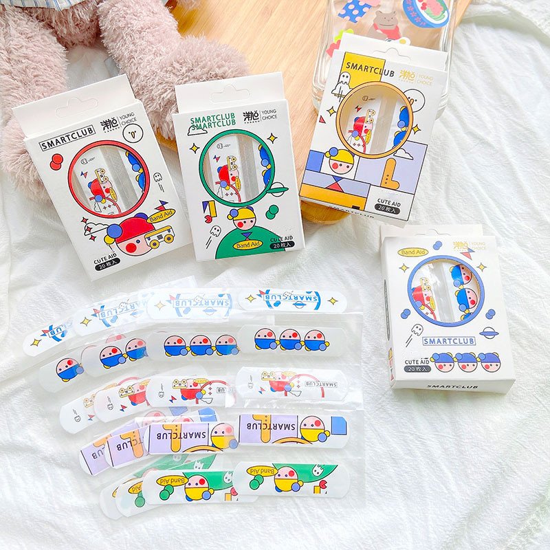 Colorful cartoon print kids first aid band adhesive bandage waterproof woundplast for children