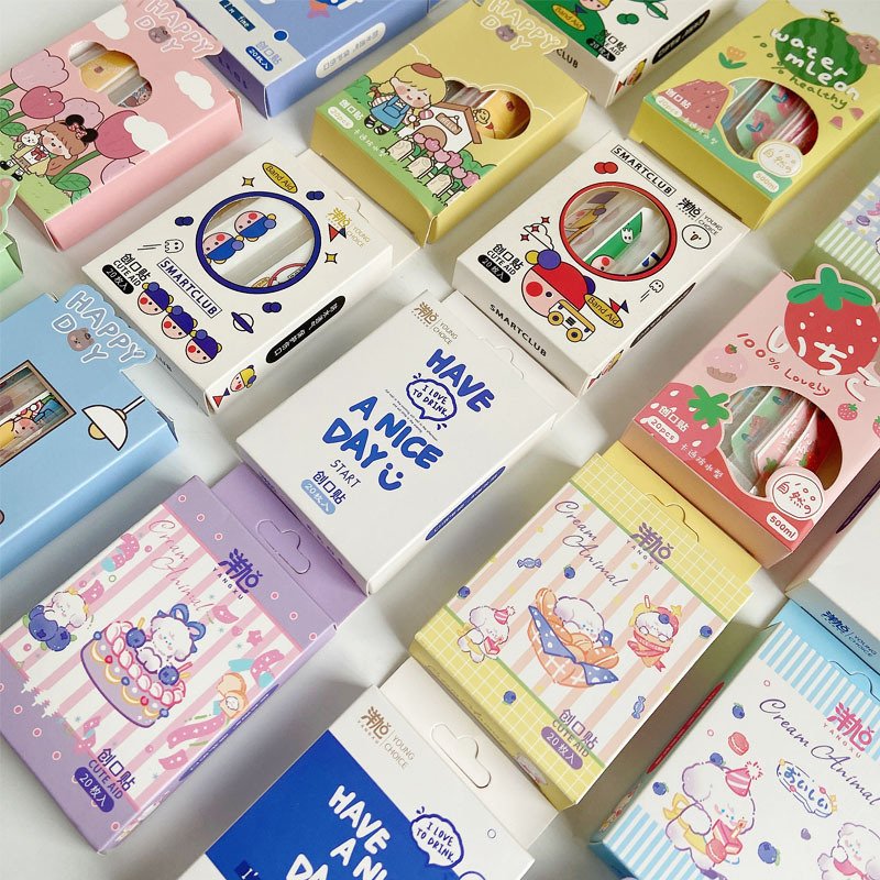 Colorful cartoon print kids first aid band adhesive bandage waterproof woundplast for children