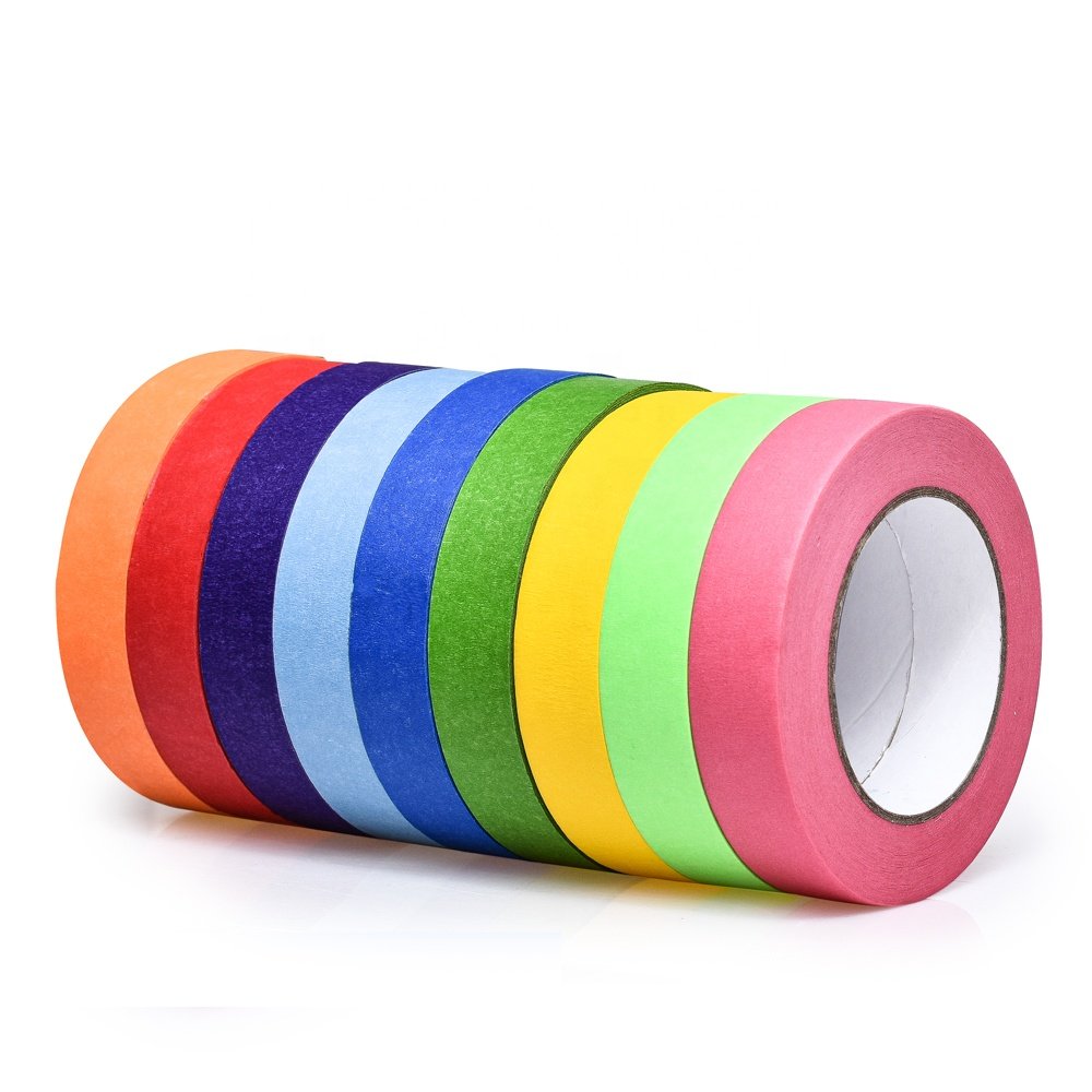 Industry Factory Price Kids Painting Rubber Adhesive Painters Tape Original Blue Masking Tape Colorful Crafts Arts Supplies