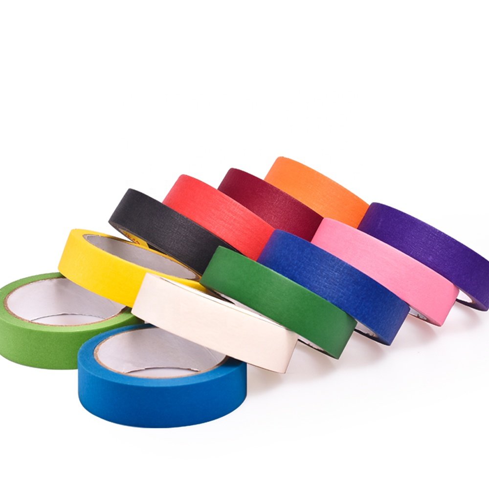 Industry Factory Price Kids Painting Rubber Adhesive Painters Tape Original Blue Masking Tape Colorful Crafts Arts Supplies