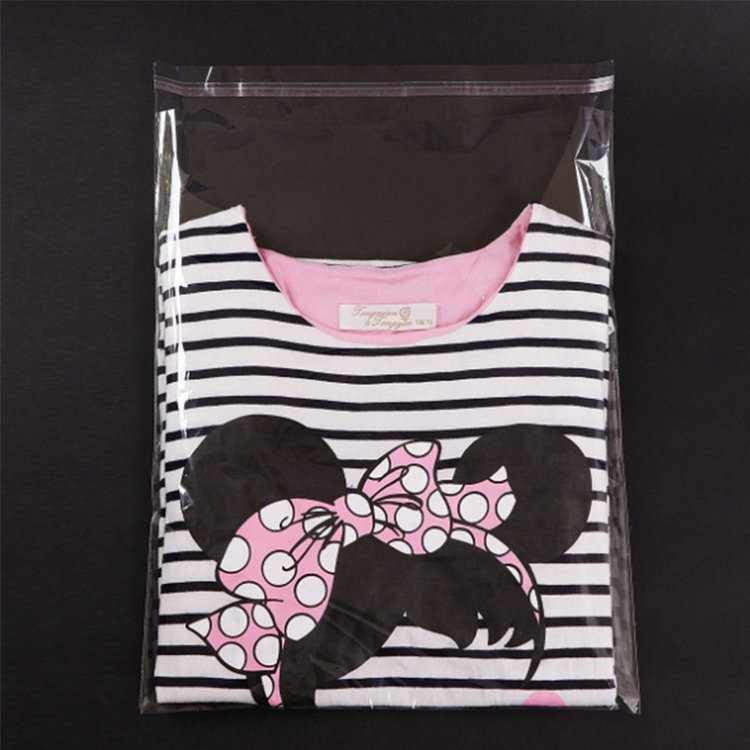 Transparent Self Adhesive Sealing apparel clothes garment packaging Plastic Opp Bag Packing Cellophane Plastic Bag