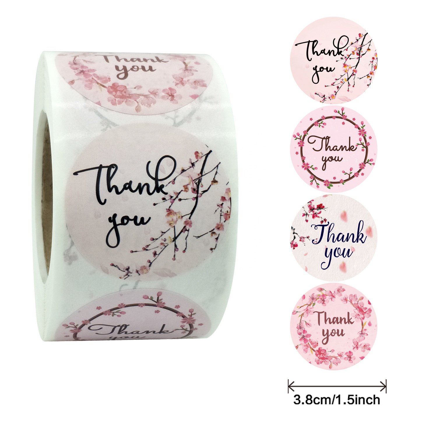 1.5 inch round paper printing packaging labels Thank you stickers gift box sealing labels self adhesive roll stickers etiquetas