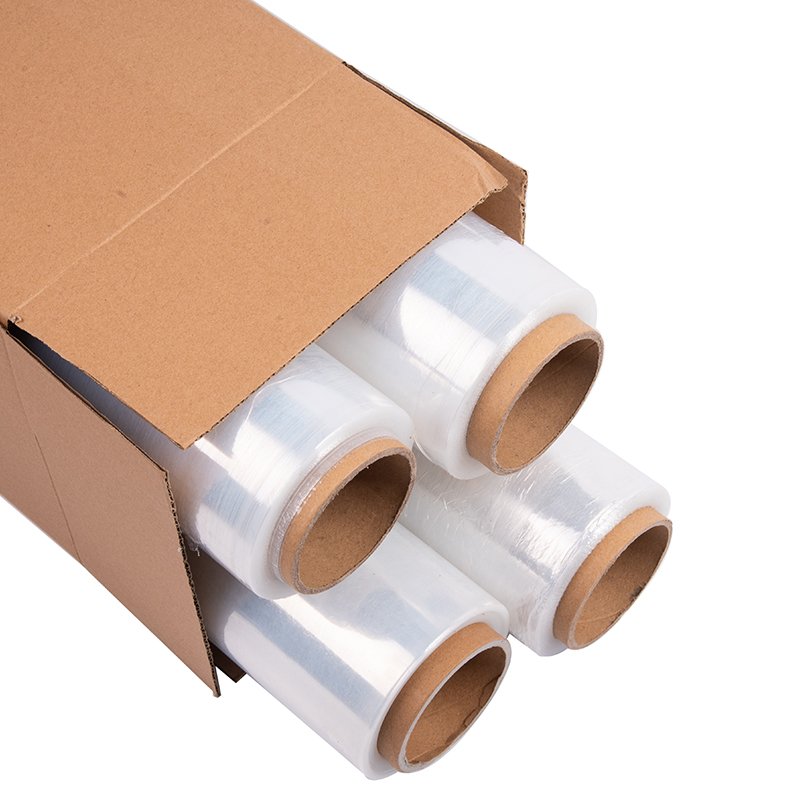 Wholesale Cheap Custom Lldpe Waterproof Safety Material Clear Adhesive Stretch Wrapping Transparent Film Roll Printed Plastic