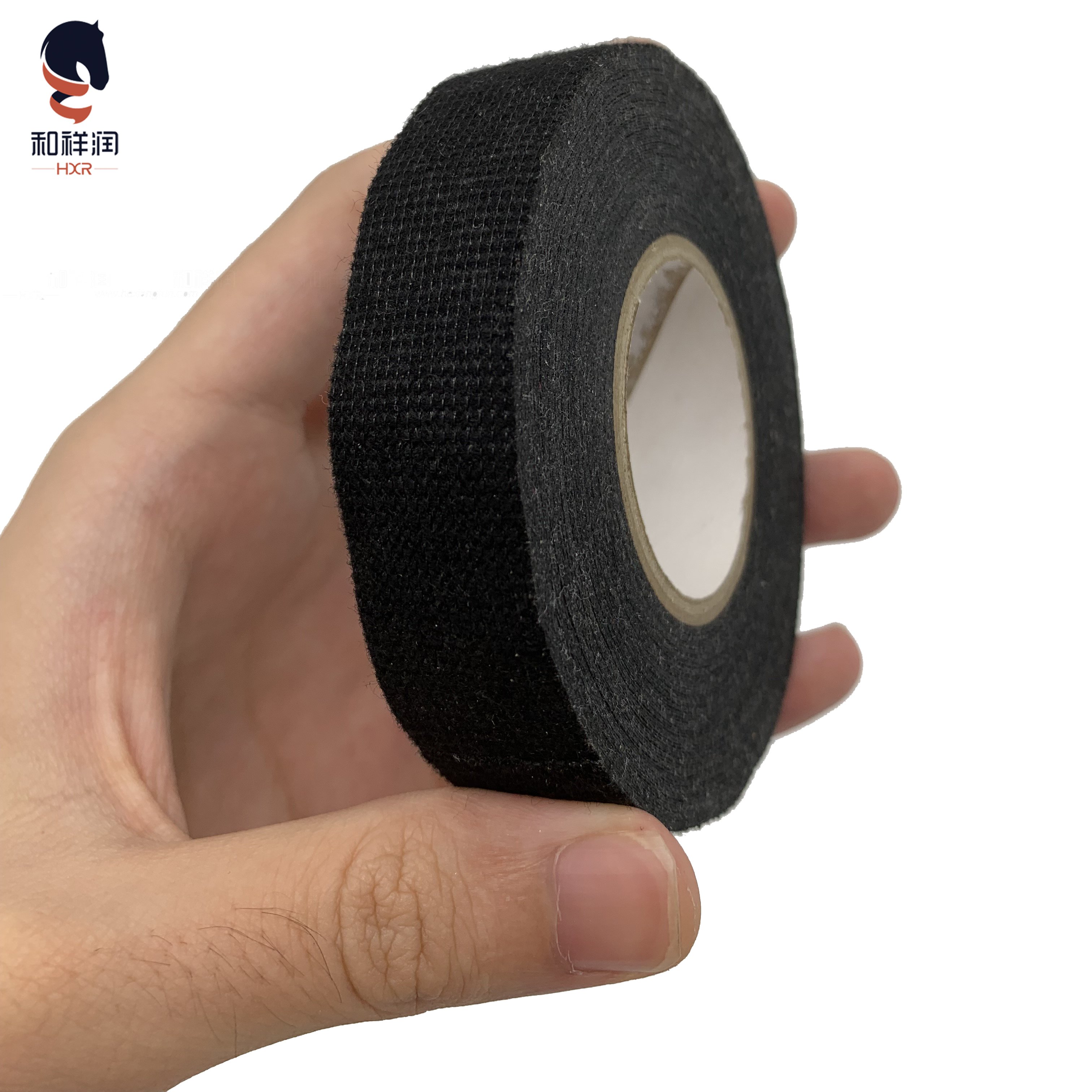 Black 19mm Width Adhesive Cloth Wiring Loom Harness Insulating Tape 25m For Engine Compartment Interior Use