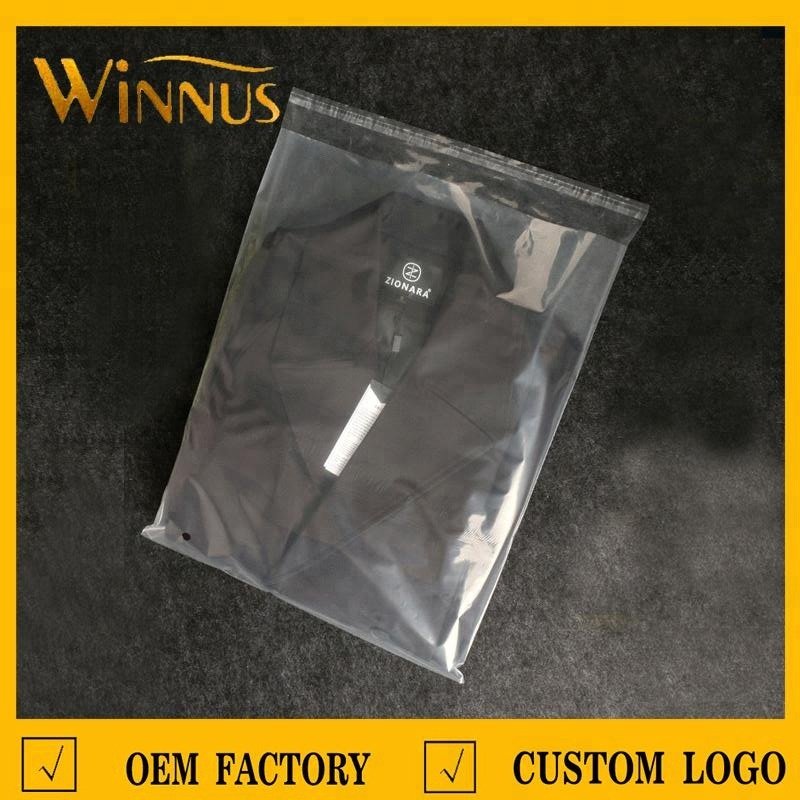 custom logo print clothes clothing packaging bag clear glue self adhesive seal eco friendly pe plastic bags with adhesive tape