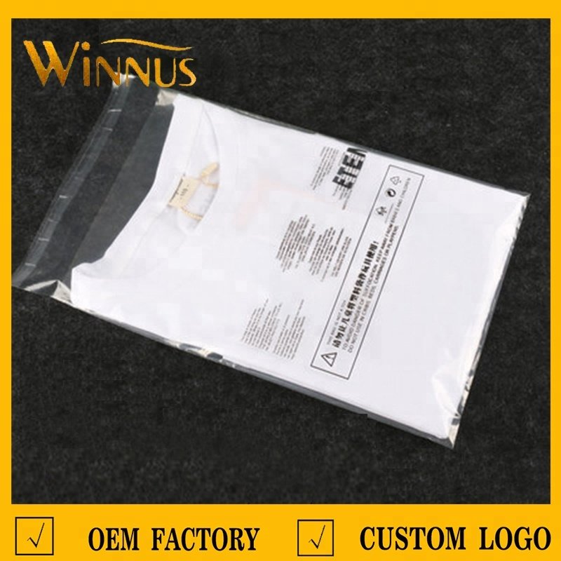 custom logo print clothes clothing packaging bag clear glue self adhesive seal eco friendly pe plastic bags with adhesive tape