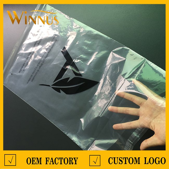 custom logo print clothes clothing packaging bag clear glue self adhesive seal eco friendly pe plastic bags with adhesive tape