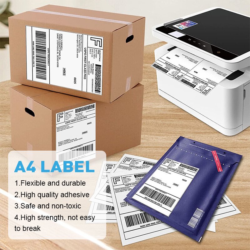 45 up a4 permanent adhesive barcode customisable stickers private label a4 sticker pap