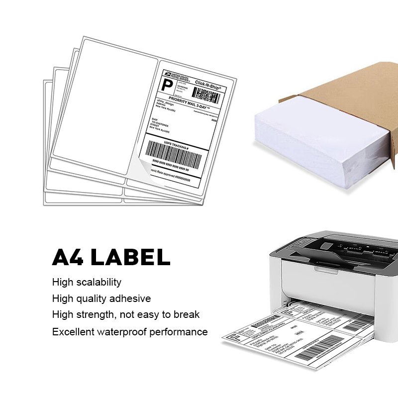 45 up a4 permanent adhesive barcode customisable stickers private label a4 sticker pap