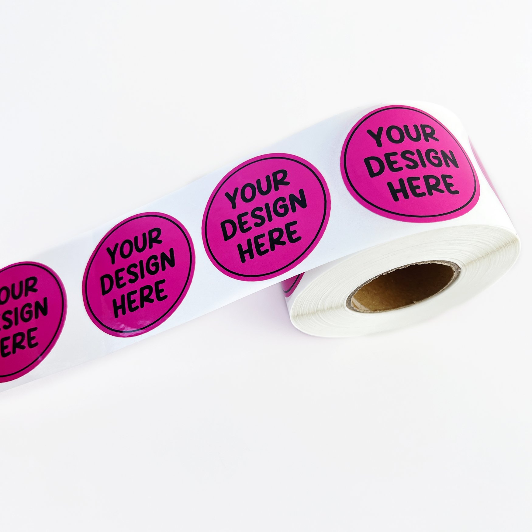 Private Design Product Labels Self Adhesive Vinyl Round circle Waterproof Sticker Roll Logo Custom Paper Printing