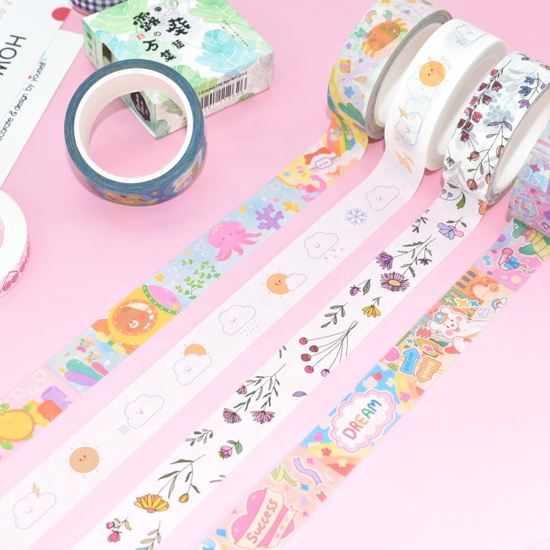 Customized Printed Activated Adhesive Waterproof Decoration Washi Tapes