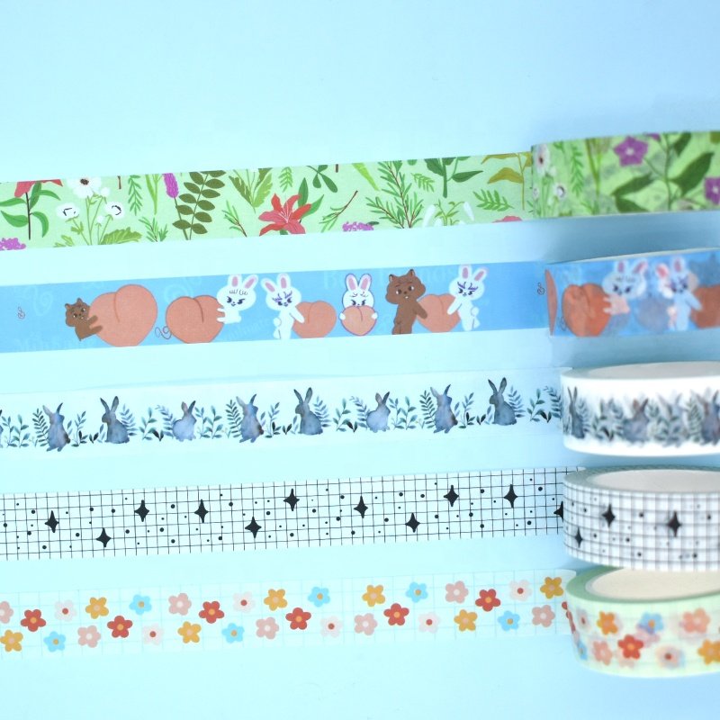 Customized Printed Activated Adhesive Waterproof Decoration Washi Tapes