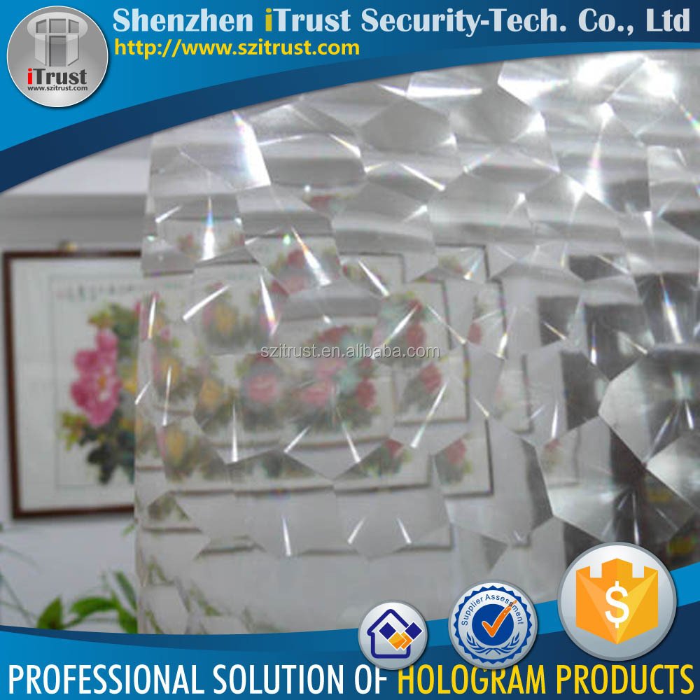 Transparent Hologram Foil Holographic Lamination Film Custom Logo Sticker Laser Film Label Sticker Print Label