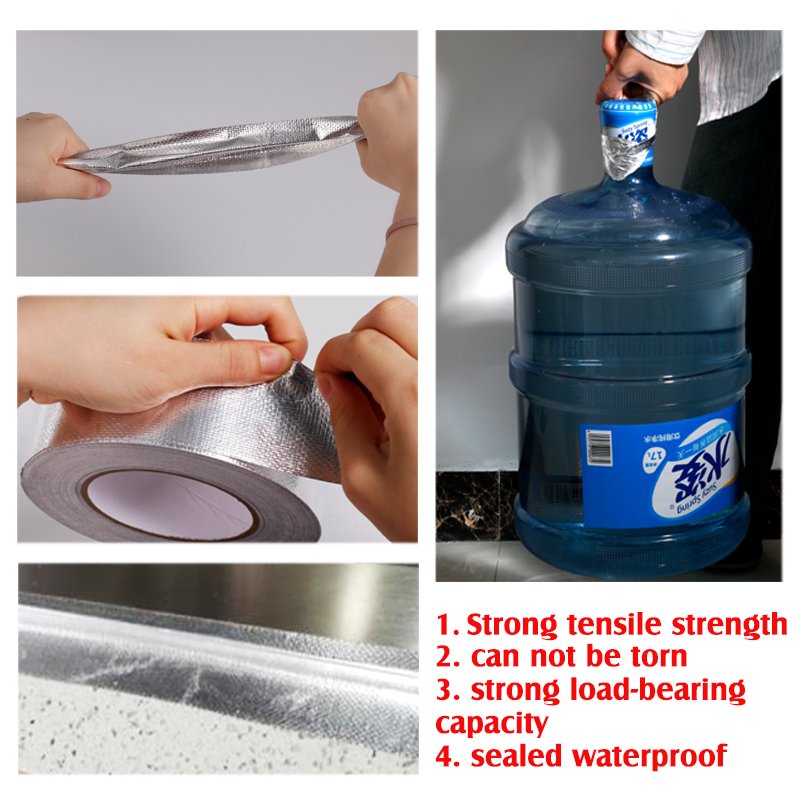Solvent Silver Adhesive Waterproof Heat Resistance Fiberglass Cloth Aluminum Foil Tape