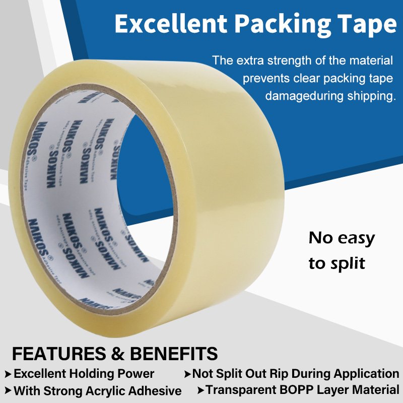Box Sealing BOPP Carton Shipping Waterproof BOPP Packing Transparent Shipping Adhesive Tape