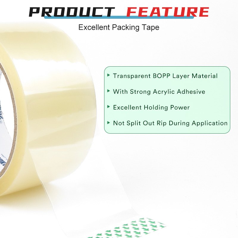 Box Sealing BOPP Carton Shipping Waterproof BOPP Packing Transparent Shipping Adhesive Tape