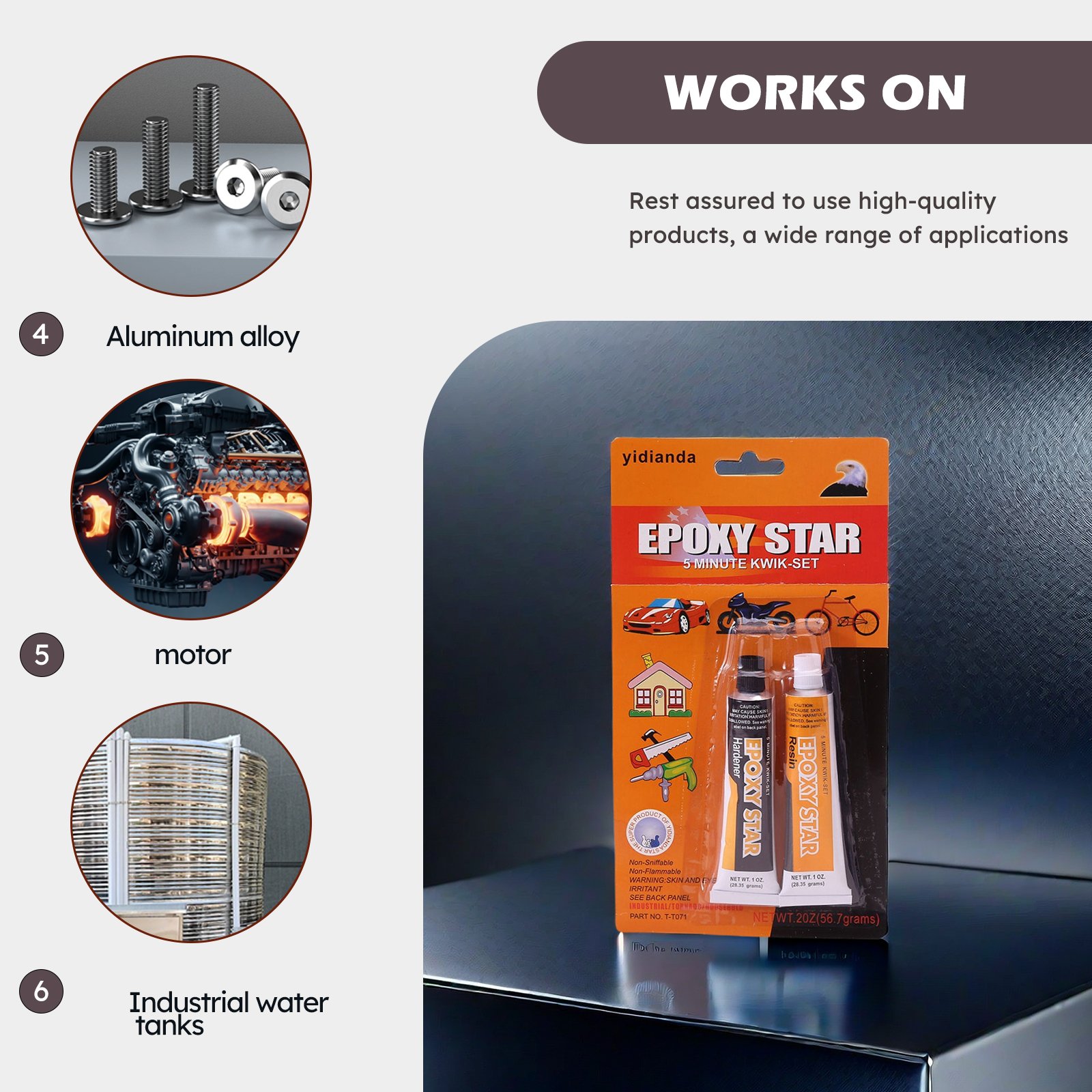 Hot Sale 5 Minutes Epoxy Steel AB Glue for Metal Plastic Rubber Adhesive