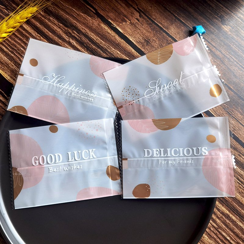 Snack Food Bags Manufacture Custom Printed Opp Plastic Candy Biscuits Cookie Self Adhesive Seal Gift Food Bread Packaging Bags
