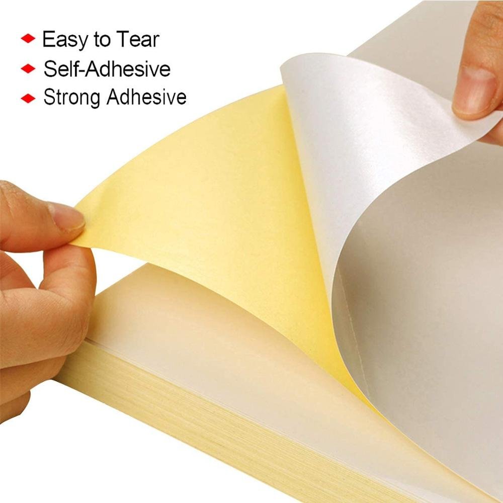 Gloss Coated Quality Paper A4 size Adhesive Sticker Paper Full Sheet Label Compatible For Inkjet Printer