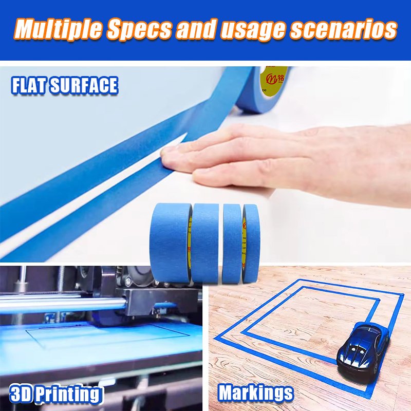 Crepe Paper Self Adhesive Tape Car Automotive Painter Tape Blue Masking Paper For Painting