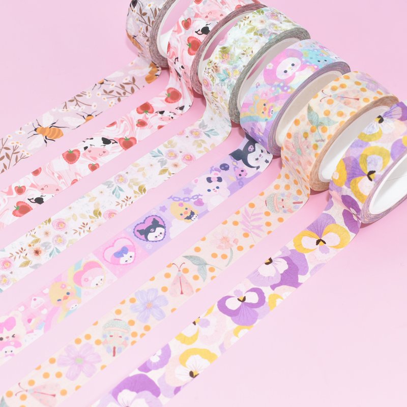 Children's Creative DIY Grid Stickers Mix Washi Masking Paper Tape Colorful Sticky Stationery & Gifts 5m Length for Adhesion